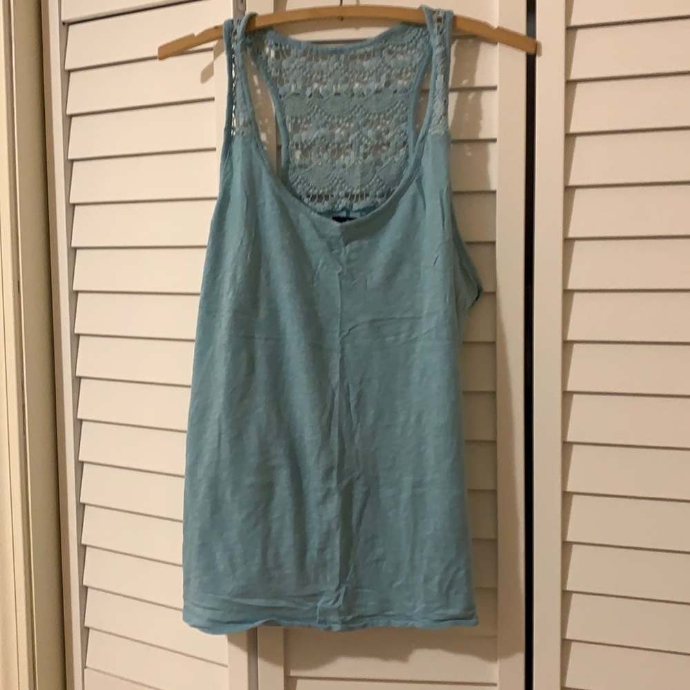 Crocheted back tank top
